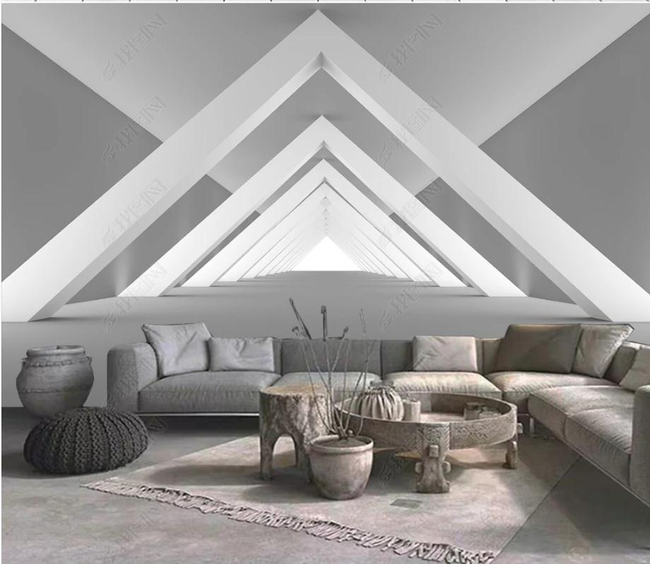 3d customized wallpaper Building extension space 3d stereo background wall modern wallpaper for living room