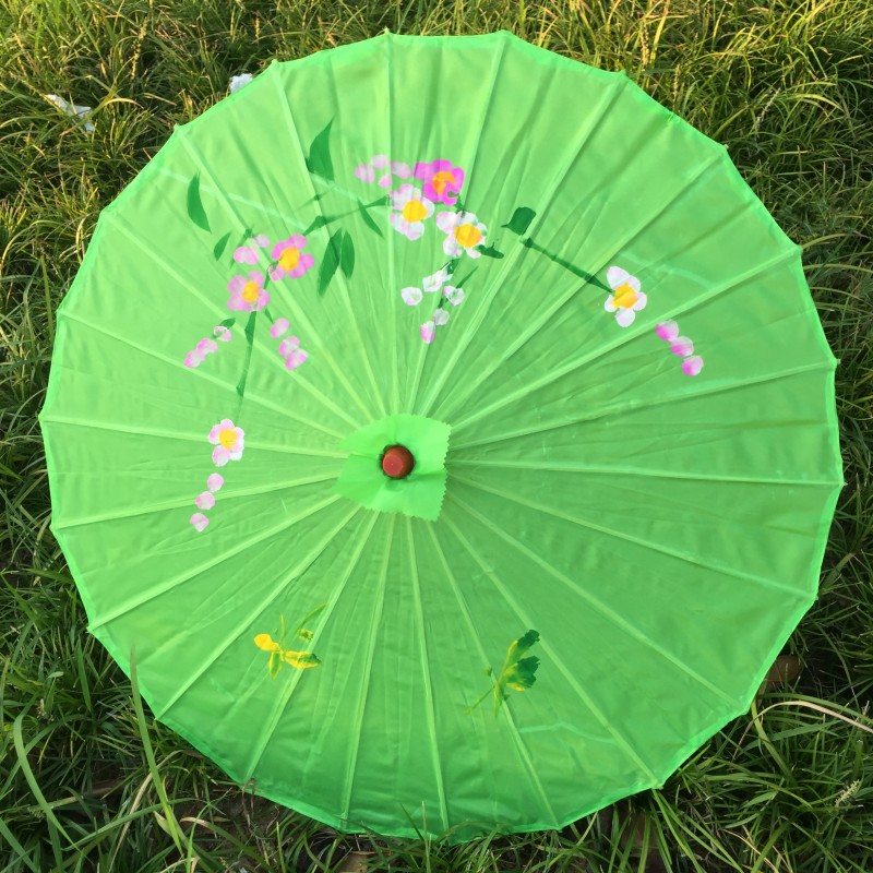 2021 100pcs/lot hand-painted flower design 12colors Chinese art umbrella bamboo frame silk parasol for bride & bridemaide