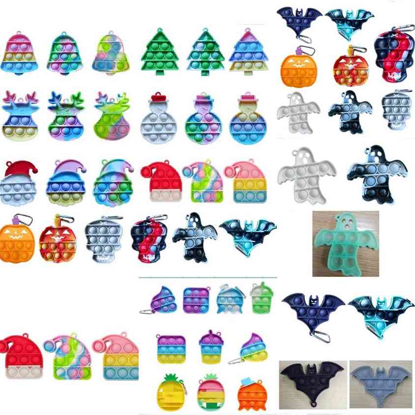 Sensory fidget key ring toys kids christmas halloween gift push pops bubble puzzle keychain Xmas tree bell elk pumpkin ghost shape fingertip toy party gift H911RJ6O, 16
Sensory fidget key ring toys kids christmas halloween gift push pops bubble puzzle keychain Xmas tree bell elk pumpkin ghost shape fingertip toy party gift H911RJ6O, 16