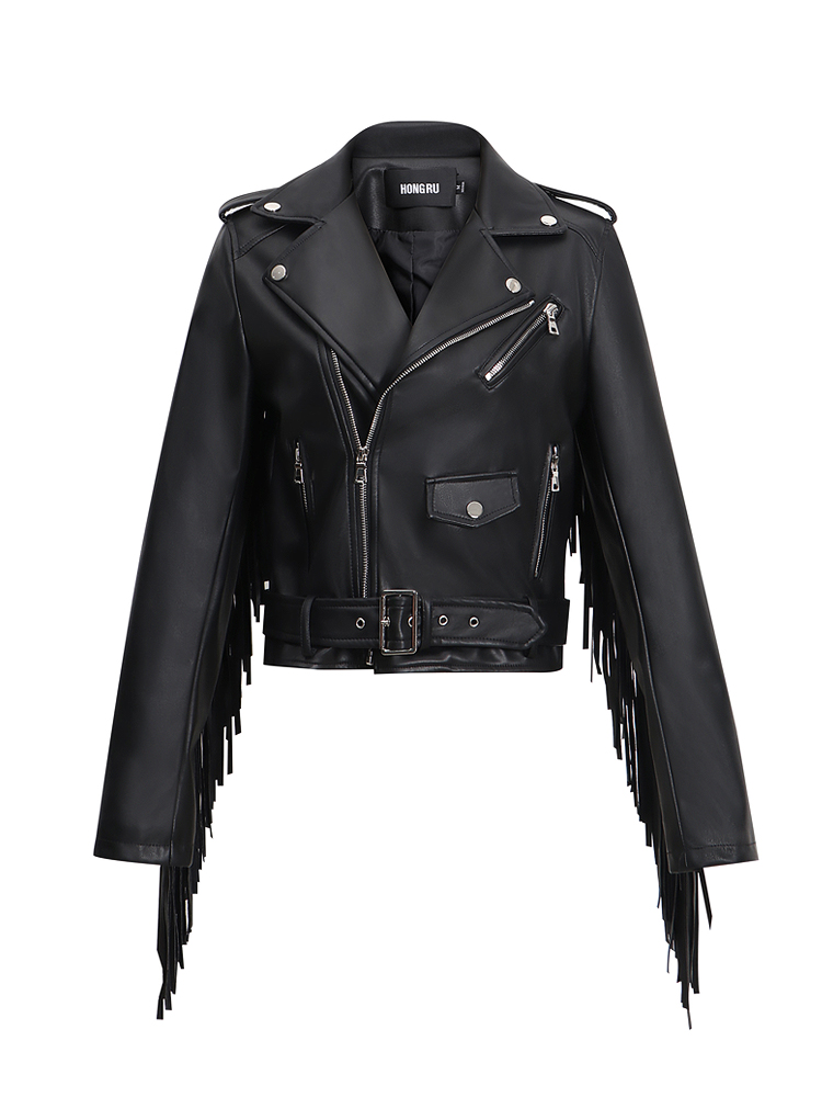 Hong Ru 2021 Autumn New Leather Fringed Jacket Womens Tassel Leather Coat Short Slim Fit Waist Motorcycle Jacket Fashion, Black
Hong Ru 2021 Autumn New Leather Fringed Jacket Womens Tassel Leather Coat Short Slim Fit Waist Motorcycle Jacket Fashion, Black