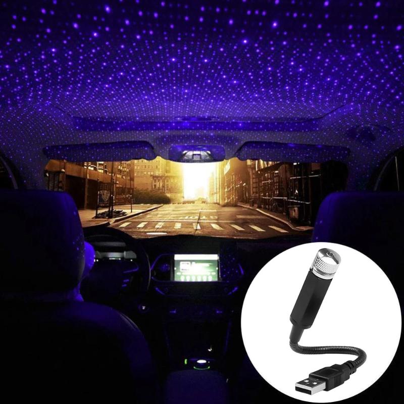 Interior&External Lights LED Car USB Light Roof Star Night Atmosphere Decorative Lamp Projector