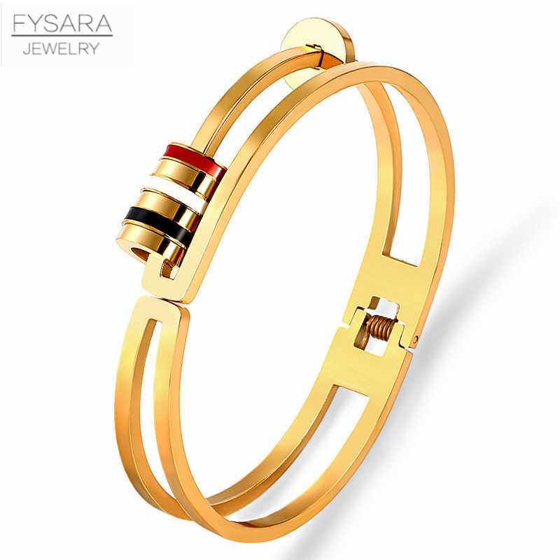 Fysara Removable Round Circles Bangle Cuff Bracelets for Women Gold Color Stainless Steel Black White Red Enamel Bangles Jewelry Q0720
Fysara Removable Round Circles Bangle Cuff Bracelets for Women Gold Color Stainless Steel Black White Red Enamel Bangles Jewelry Q0720