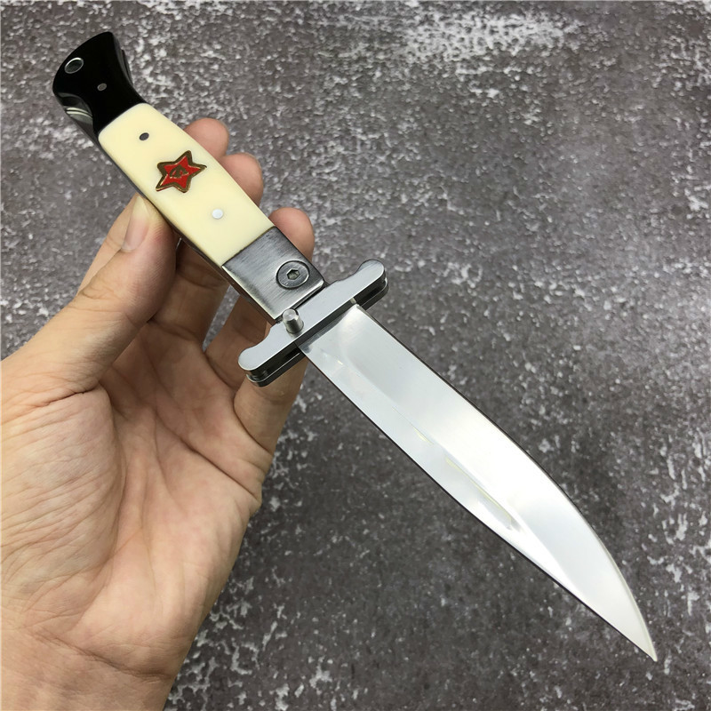 Russian Finka NKVD KGB wit EDC Manual Folding Pocket knife black and white resin handle 440C blade Mirror Finish Outdoor Camping
Russian Finka NKVD KGB wit EDC Manual Folding Pocket knife black and white resin handle 440C blade Mirror Finish Outdoor Camping
