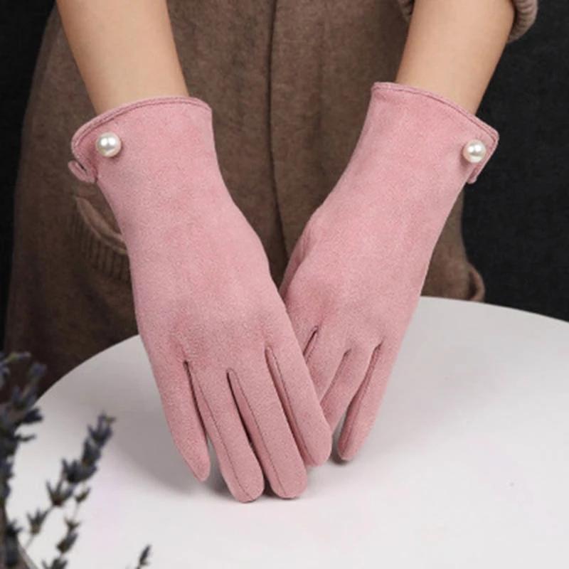 Five Fingers Gloves Women' Winter Plus Velvet Thicken Warm Touch Screen Elegant Pearl Suede Windproof Full Finger Cycling Driving, Blue;gray
Five Fingers Gloves Women' Winter Plus Velvet Thicken Warm Touch Screen Elegant Pearl Suede Windproof Full Finger Cycling Driving, Blue;gray