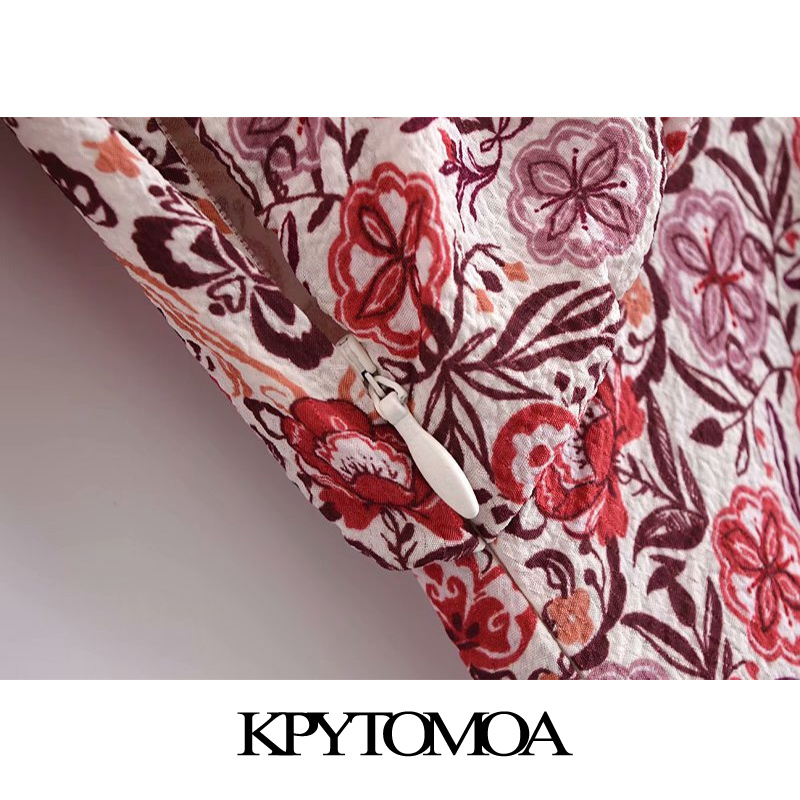 Women Fashion With Bow Tied Printed Ruffled Mini Dress Long Sleeve Side Zipper Female Dresses Vestidos 210420