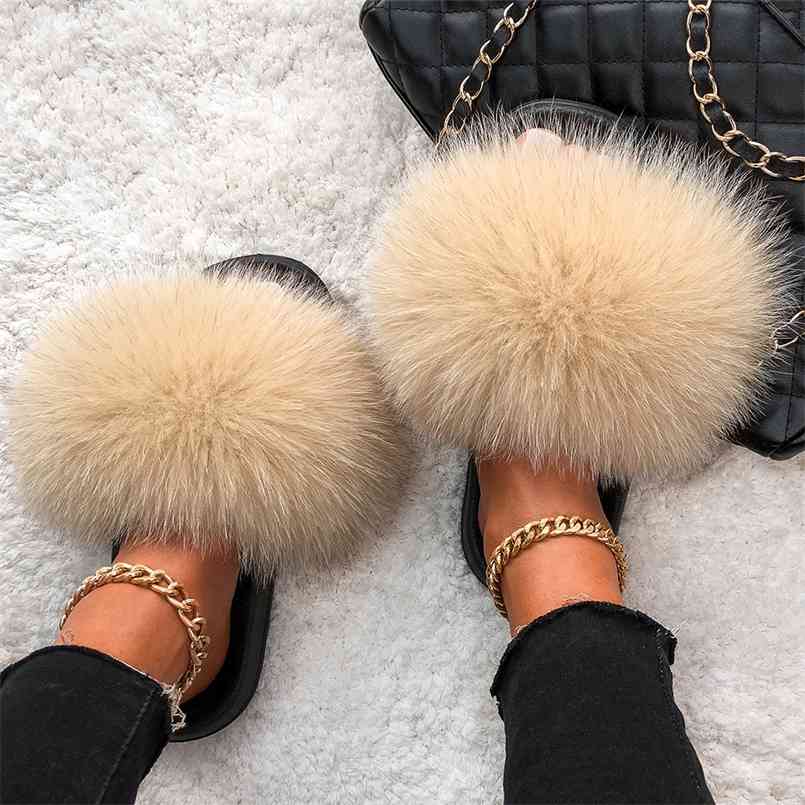 Ethel Anderson Fluffy Slippers Real Fur Slides Indoor Flip Flops Casual Shoes Woman Raccoon Sandals Vogue Plush 210607, Natural raccoon fur
Ethel Anderson Fluffy Slippers Real Fur Slides Indoor Flip Flops Casual Shoes Woman Raccoon Sandals Vogue Plush 210607, Natural raccoon fur