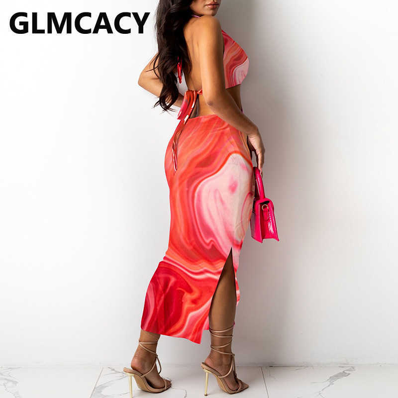 Halter Backless V Neck Slim Party Club Dress 210702
