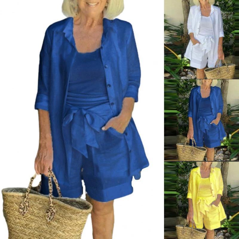 Women's Tracksuits 3pcs/Set Ladies Outfits Solid Color Long Sleeve Lapel Shirts+Camisole+Drawstring Shorts Set Women Sexy Suit Plus Size Con, Yellow
Women's Tracksuits 3pcs/Set Ladies Outfits Solid Color Long Sleeve Lapel Shirts+Camisole+Drawstring Shorts Set Women Sexy Suit Plus Size Con, Yellow