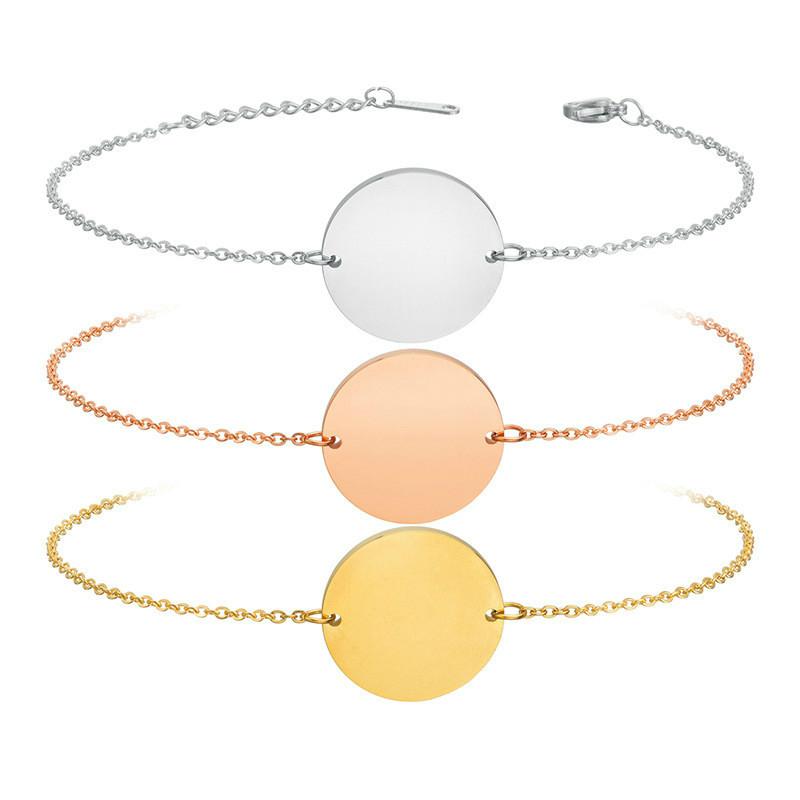 Charm Bracelets High Polished Blank Rose Gold Silver Color Round Tags Pendant Bracelet Mens Military Army Stainless Steel Dog Tag Jewelry
Charm Bracelets High Polished Blank Rose Gold Silver Color Round Tags Pendant Bracelet Mens Military Army Stainless Steel Dog Tag Jewelry