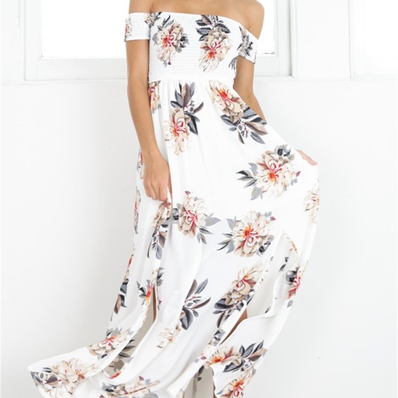 Spring and summer new sexy wrap chest flower print Beach Dress, Printing on white background
Spring and summer new sexy wrap chest flower print Beach Dress, Printing on white background