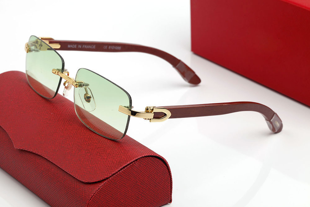 Luxury Designer Sunglasses Women Sunglass Brand Square Frameless Black Red Green Yellow Lens Eyeglasses Frame Alloy Wooden Legs Woman Eyeglass With Case organizer
Luxury Designer Sunglasses Women Sunglass Brand Square Frameless Black Red Green Yellow Lens Eyeglasses Frame Alloy Wooden Legs Woman Eyeglass With Case organizer