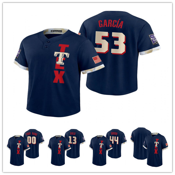 Rangers Joey Gallo Adolis Garcia Kyle Gibson Navy 2021 Texas All-Star Game Replica baseball Jersey, Custom name number
Rangers Joey Gallo Adolis Garcia Kyle Gibson Navy 2021 Texas All-Star Game Replica baseball Jersey, Custom name number