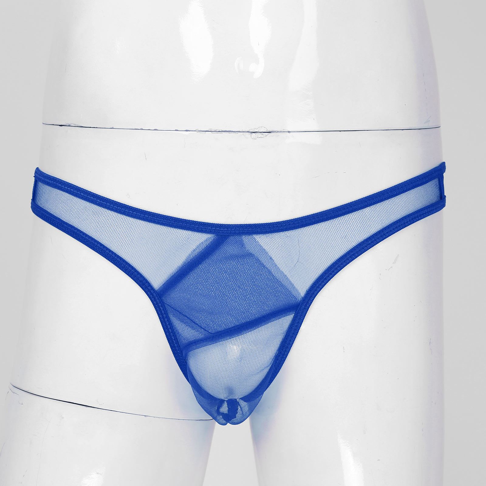 Sexy Mens Briefs G-String Erotic Lingerie Panties Low Waist Jockstraps Pouch Sheer Hollow Out Gauze See-through Thongs Underwear Underpants