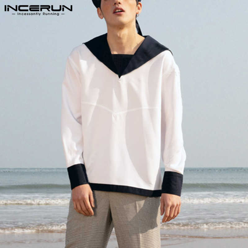 INCERUN 2021 Fashion Sailor Collar Chemise Men Leisure Patchwork Shirts Long Sleeve Loose Blouse Man Casual Stitching Color Tops G1014, Light blue
INCERUN 2021 Fashion Sailor Collar Chemise Men Leisure Patchwork Shirts Long Sleeve Loose Blouse Man Casual Stitching Color Tops G1014, Light blue
