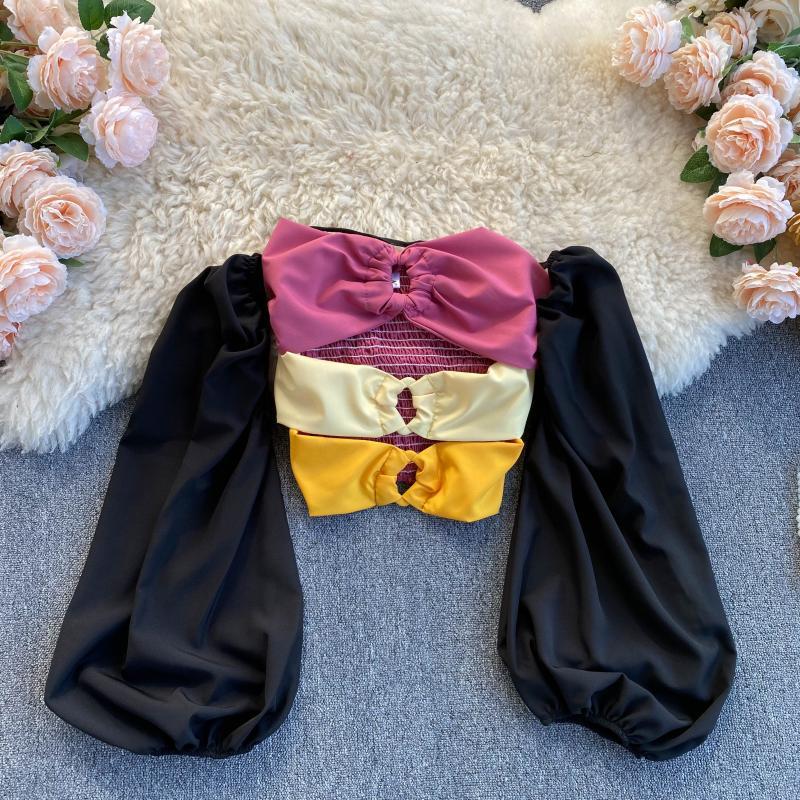 Women's Blouses & Shirts Women Vintage Hit Color Sexy Off Shoulder Blouse Puff Sleeve Hollow Out Tops Femininas Blusas, Black tops
Women's Blouses & Shirts Women Vintage Hit Color Sexy Off Shoulder Blouse Puff Sleeve Hollow Out Tops Femininas Blusas, Black tops