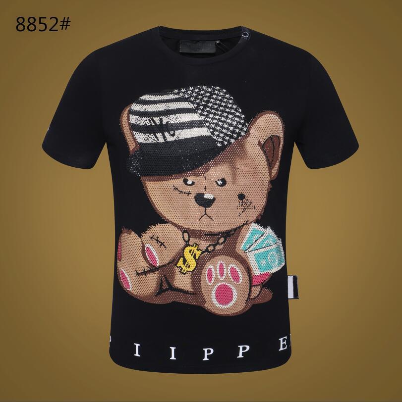 PP Men's T-shirt Summer rhinestone Short Sleeve Round Neck shirt tee Skulls Print Tops Streetwear M-xxxL 8852, White;black
PP Men's T-shirt Summer rhinestone Short Sleeve Round Neck shirt tee Skulls Print Tops Streetwear M-xxxL 8852, White;black