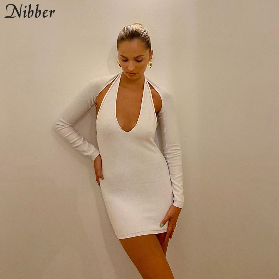 2021nibber women bodycon halter knitting low-cut dress 2piece outfit fall solid mini casual strewear 2021 office lady simple clother, Black;gray
2021nibber women bodycon halter knitting low-cut dress 2piece outfit fall solid mini casual strewear 2021 office lady simple clother, Black;gray