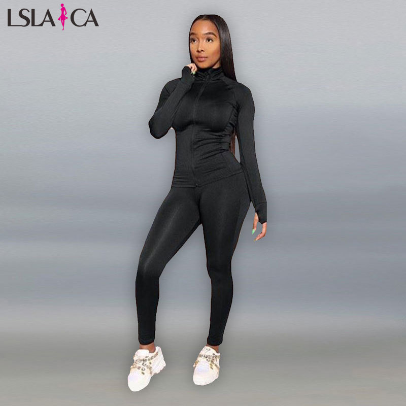 sweatsuits for women long sleeve coat+long pants 8 color plus size S-2XL have elasticity party night club sports 2 piece set 210515
