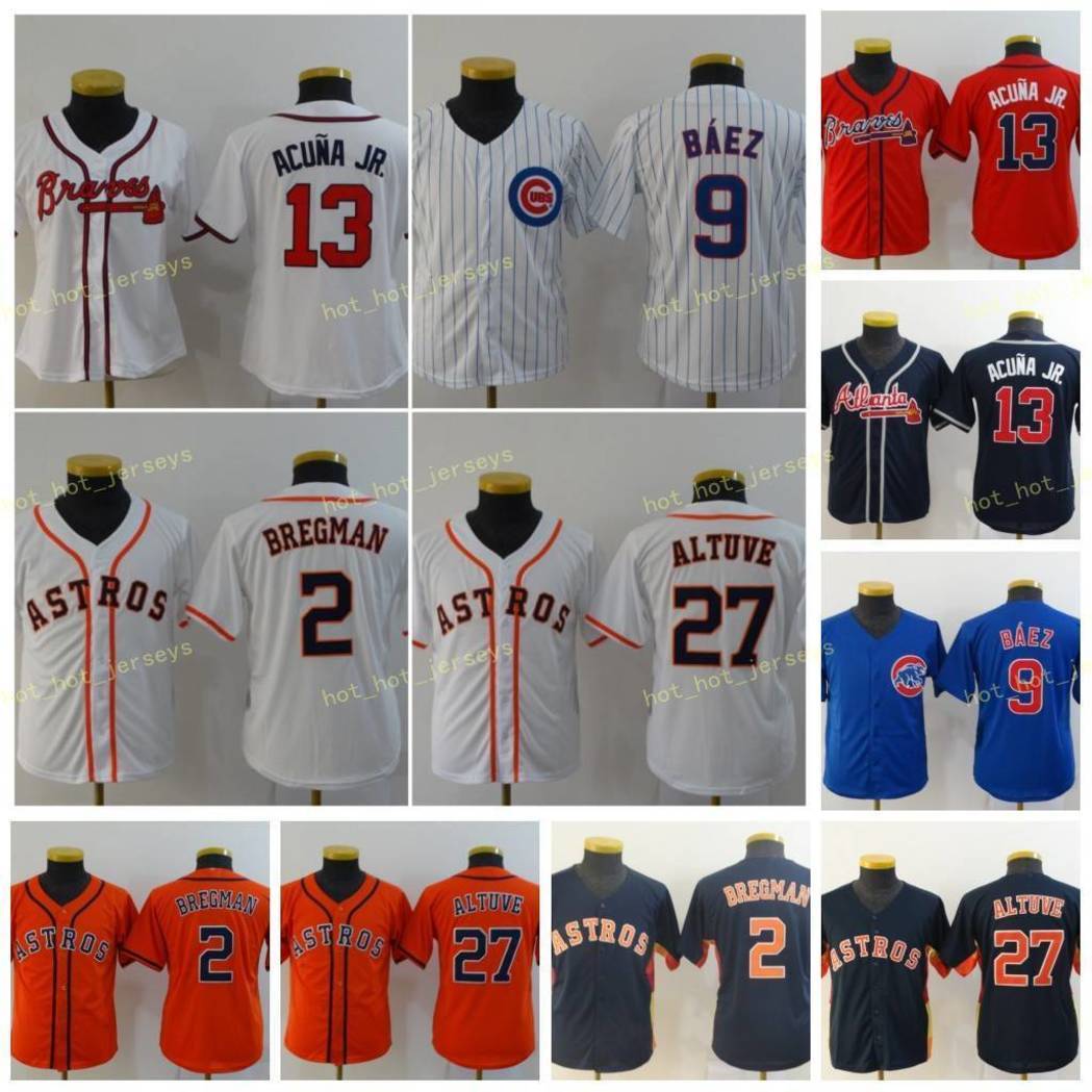 Youth Kids 13 Ronald Acuna Jr Baseball Jerseys 9 Javier Baez 2 Alex Bregman 27 Jose Altuve Shirt White Blue Orange Red Stitched Size S-XL, Blue;black
Youth Kids 13 Ronald Acuna Jr Baseball Jerseys 9 Javier Baez 2 Alex Bregman 27 Jose Altuve Shirt White Blue Orange Red Stitched Size S-XL, Blue;black