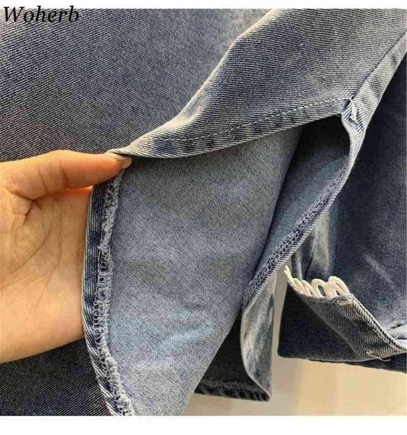 Denim Shirts for Women Spring Peter Pan Collar Long Sleeve Simple Blouse Korean Loose Elegant Oversize Jean Tops 210519