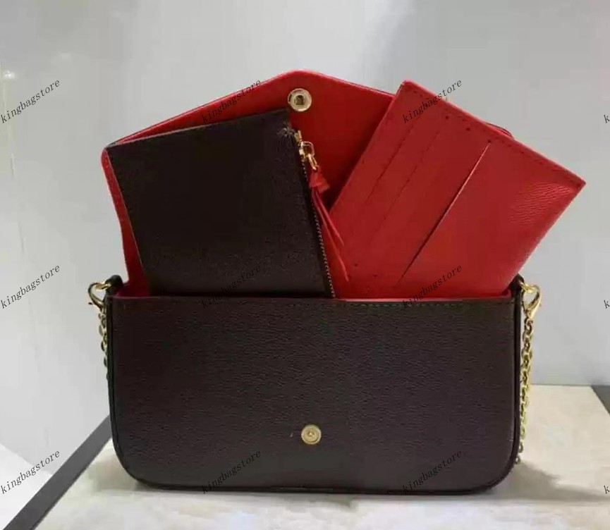 Designers Luxurys Pochette Felicie Handbag Purse Handbags Card Bag Chain Lady Evening Bags 3 in 1 Purses Shoulder wallet wallets Messenger, Red;black
Designers Luxurys Pochette Felicie Handbag Purse Handbags Card Bag Chain Lady Evening Bags 3 in 1 Purses Shoulder wallet wallets Messenger, Red;black