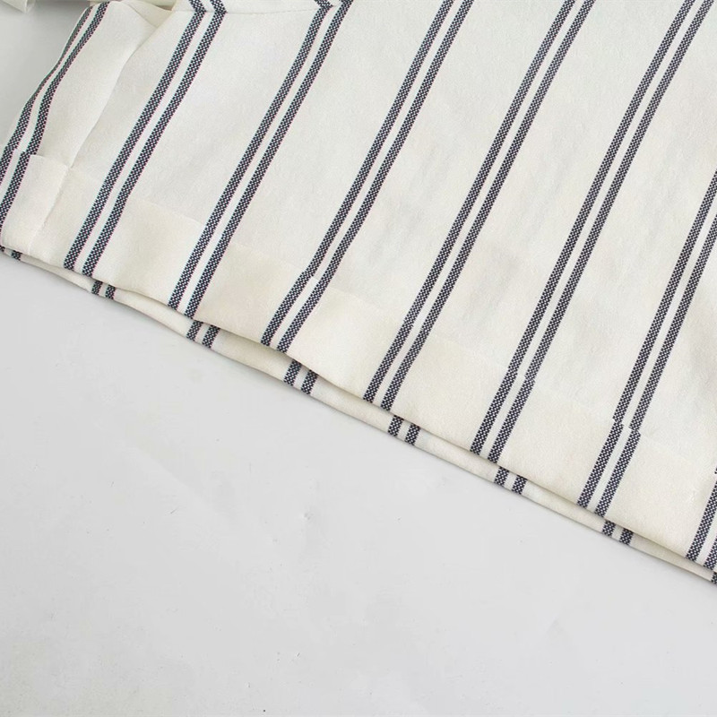 PUWD Casual Women Turn-down Collar Jumpsuit Summer Fashion Ladies High Street Draw Back Female Striped 210522