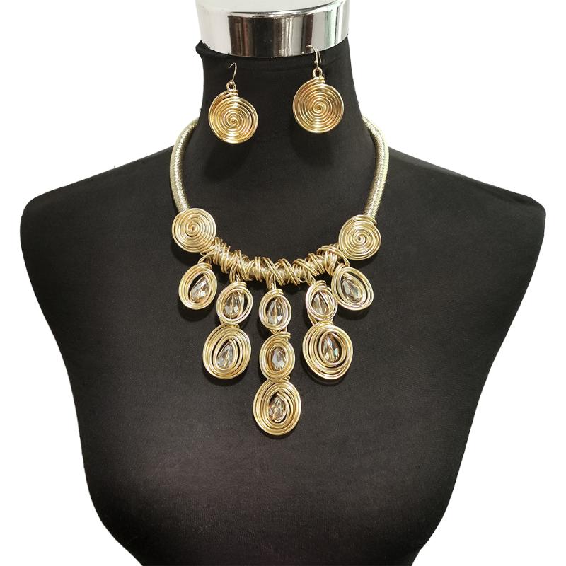 Earrings & Necklace Vintage Earring Set For Women Statement Handmade Metal Thick Chain Crystal Pendant Fashion Jewelry, Silver
Earrings & Necklace Vintage Earring Set For Women Statement Handmade Metal Thick Chain Crystal Pendant Fashion Jewelry, Silver