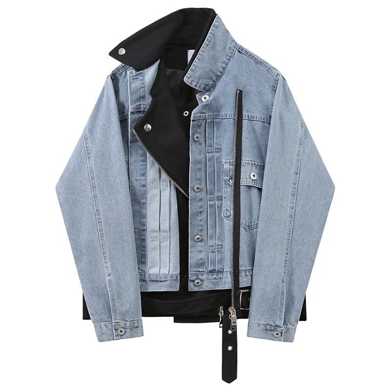 Women's Jackets SONDR Loose Fit Denim Stitch Irregular Big Size Jacket Stand Collar Long Sleeve Women Coat Fashion Tide Spring 2021, Black
Women's Jackets SONDR Loose Fit Denim Stitch Irregular Big Size Jacket Stand Collar Long Sleeve Women Coat Fashion Tide Spring 2021, Black