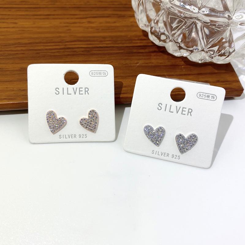 Stud 100% 925 Sterling Silve Earrings High Quality Prevent Allergy Exquisite Heart-shaped Earstuds Woman Birthday Party Gift, Golden;silver
Stud 100% 925 Sterling Silve Earrings High Quality Prevent Allergy Exquisite Heart-shaped Earstuds Woman Birthday Party Gift, Golden;silver