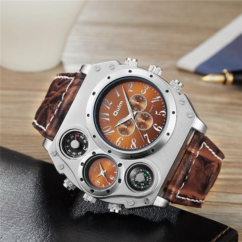 Wristwatches Oulm Large Big Dual Time Zone Sports Quartz Watches Men Casual Wristwatch Thermometer & Compass For Decoration Clock Male, White
Wristwatches Oulm Large Big Dual Time Zone Sports Quartz Watches Men Casual Wristwatch Thermometer & Compass For Decoration Clock Male, White