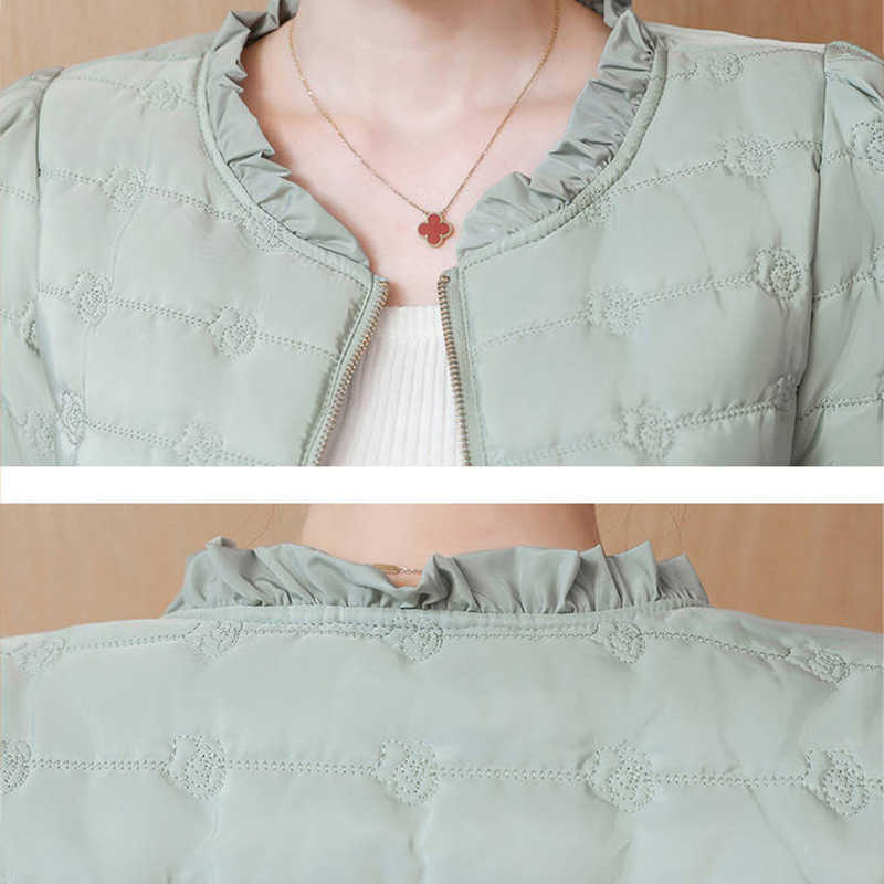 Autumn Winter Short Basic Jacket Women Casual Coats Fashion Korean Style Slim Thin Cotton Parkas Ladies Outerwear P136 211013