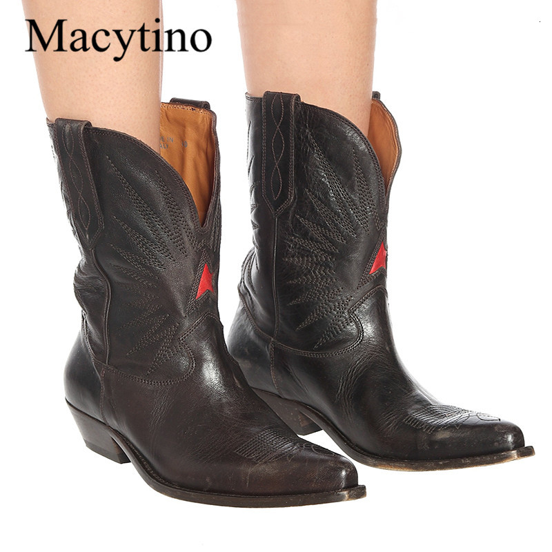 Boots Arrival Winter Women's Short Combat Black Leather Embroidery Cowboy Slip on Ankle 7L0Y
Boots Arrival Winter Women's Short Combat Black Leather Embroidery Cowboy Slip on Ankle 7L0Y