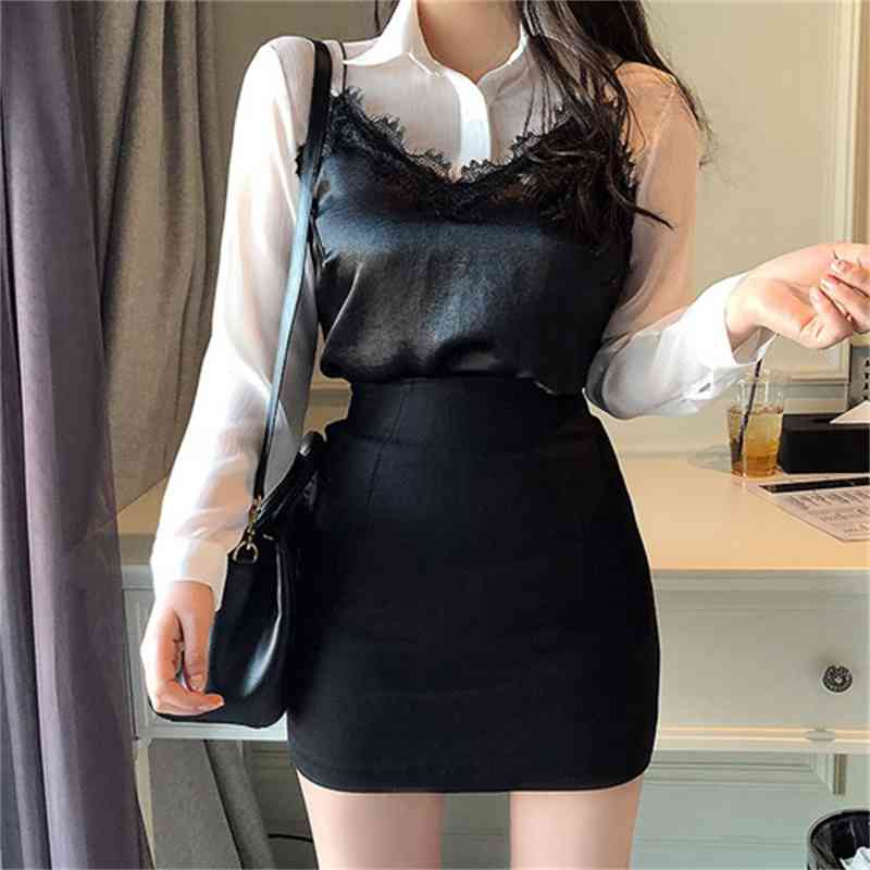 S-L new Women skirt Solid 3 Color Pencil Female Autumn Winter High Waist Bodycon Vintage Split Thick Stretchy Skirts 210408