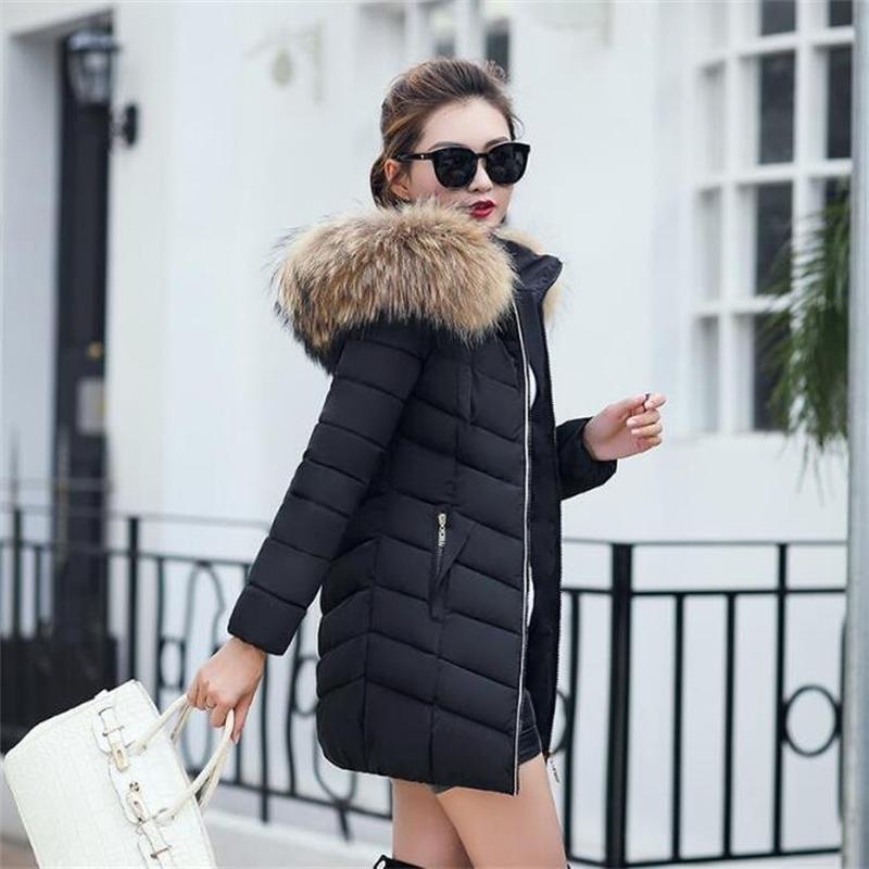 Winter Jacket Women Plus Size Womens Down Cotton Parkas Thicken Outerwear Solid Hooded Coats Female Slim Basic Tops Women's Trench