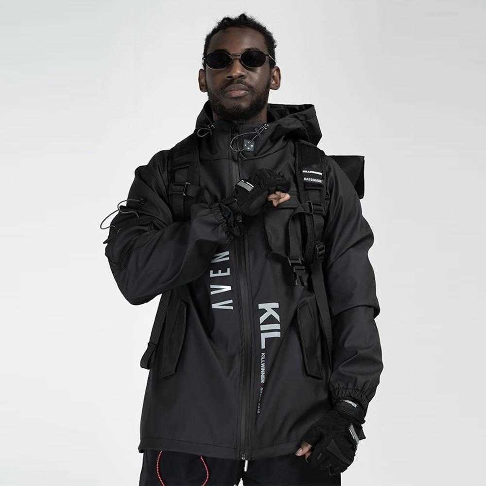 11 BYBB'S DARK Multi Pockets Cargo Jackets Men Windbreaker Hip Hop Streetwear Outdoor Techwear Jackets Harajuku Cargo Coats 210818