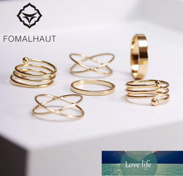 6Pcs punk stackable Gold Color Knuckle midi rings for women Finger Ring set bague Ring Set anillos mujer anel
6Pcs punk stackable Gold Color Knuckle midi rings for women Finger Ring set bague Ring Set anillos mujer anel