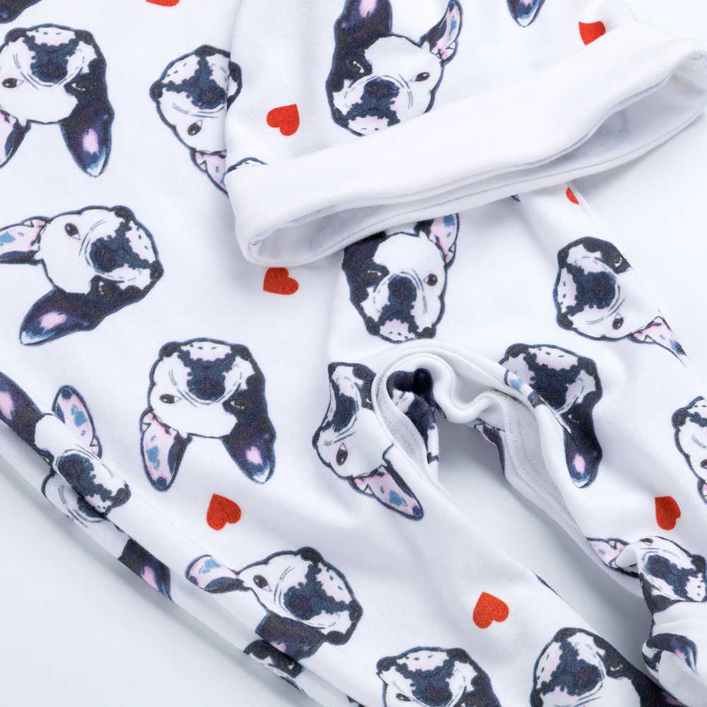 Baby Overalls Bulldog Long Sleeve Rompers Clothing Cotton Dog Anima Autumn/Winter born Girl Boy Jumpsuit hat 211011