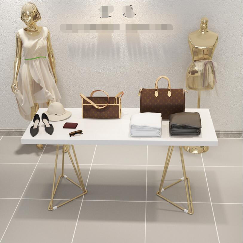 Clothing store display table Commercial Furniture shopping high and low water tables combination jewelr solid wood rack