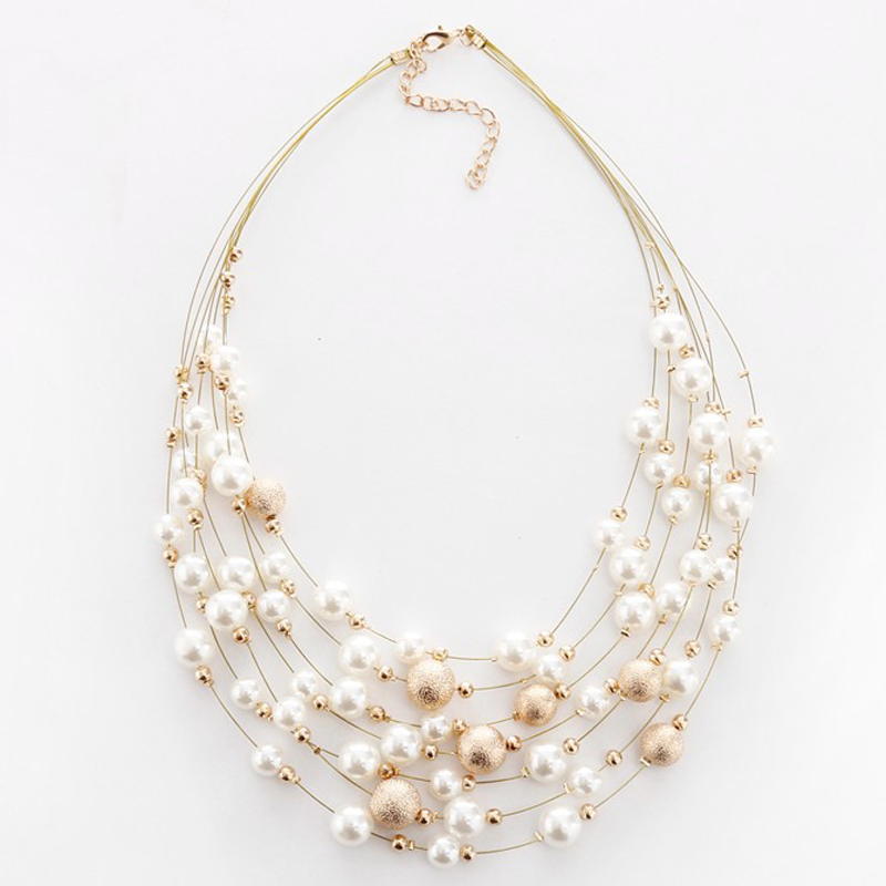 2021 Fashion Jewelry Gold Color Multi Layer Chains Imitation Pearl Necklaces For Women Party Wedding Bride Necklace
2021 Fashion Jewelry Gold Color Multi Layer Chains Imitation Pearl Necklaces For Women Party Wedding Bride Necklace