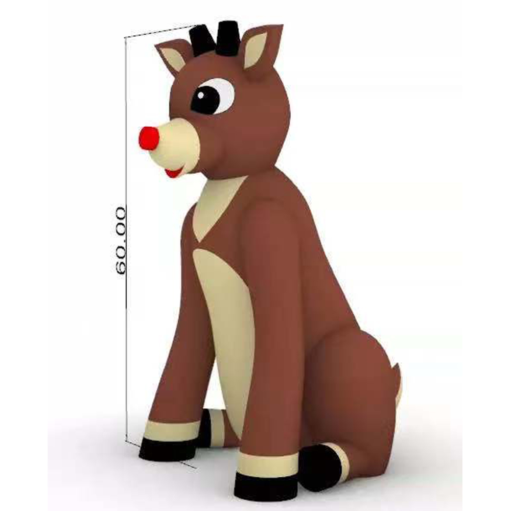 6mH Red-Nosed giant oxford Christmas inflatable Reindeer Rudolph animal model for outdoor event decoration
