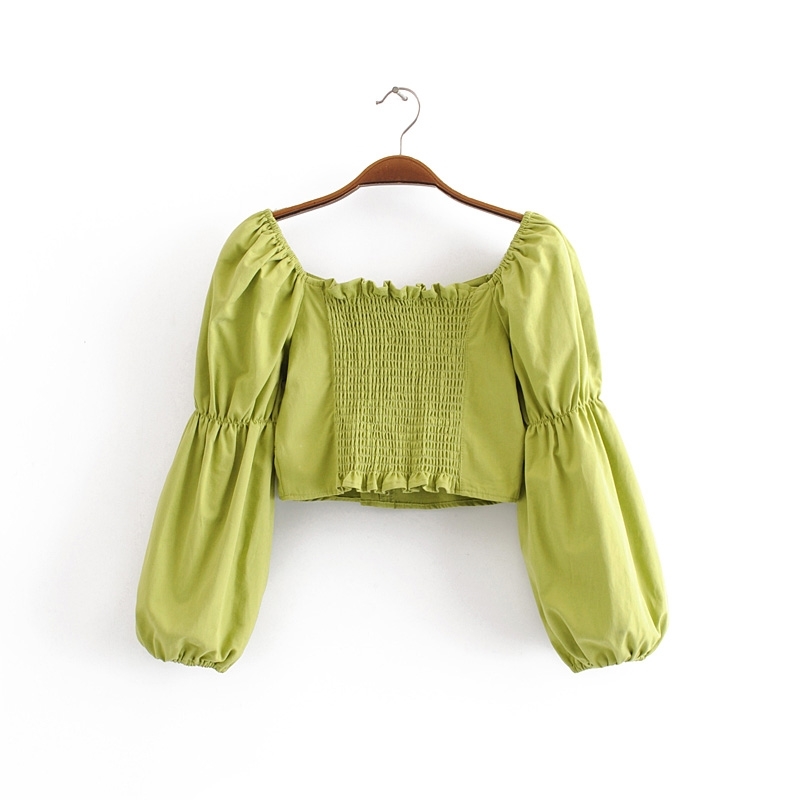 beauty Fashion Blogger Style Off Shoulder Short Shirts Women Casual Chic Pleated Fold Tops Female Chaqueta De Moda 210514