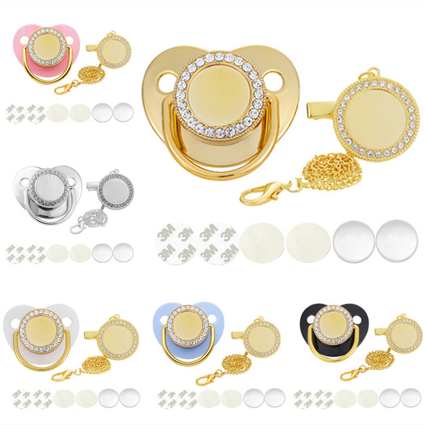 Sublimation Pacifier Luxury Bling Baby pendants DIY blank white creative gift fashion style family ornament accessories heat transfer printing A13
Sublimation Pacifier Luxury Bling Baby pendants DIY blank white creative gift fashion style family ornament accessories heat transfer printing A13