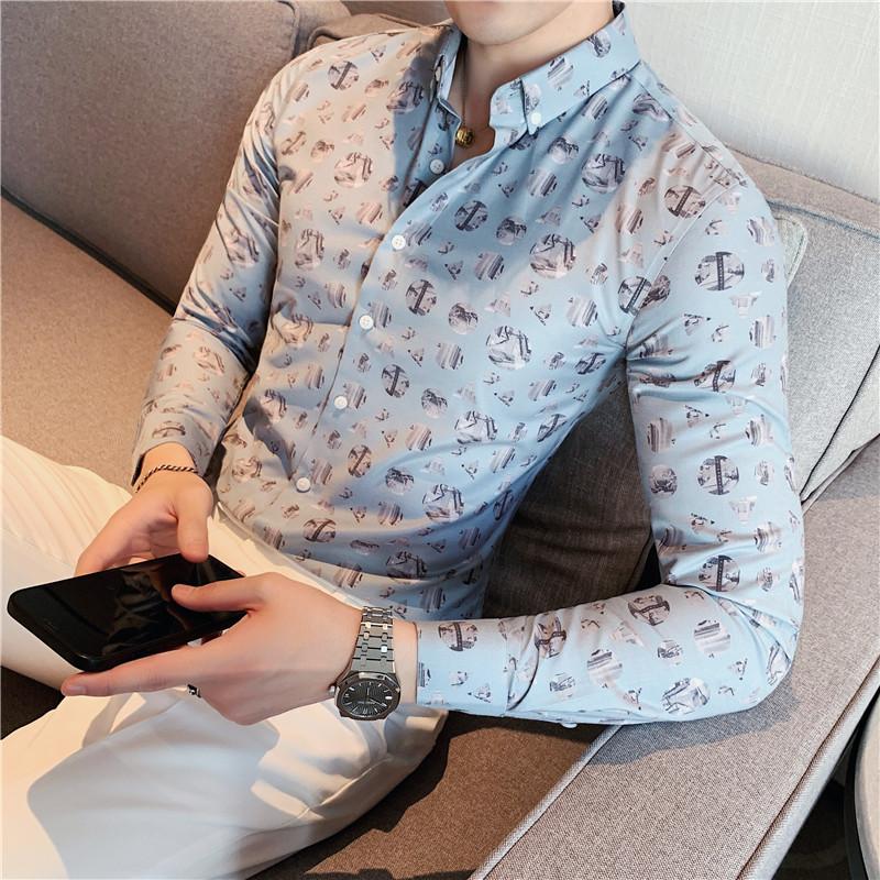 Men's Casual Shirts Flower Shirt Autumn Long-sleeved Fashion Slim Fit 2021 Business Formal Dress Social Chemise Homme, White;black
Men's Casual Shirts Flower Shirt Autumn Long-sleeved Fashion Slim Fit 2021 Business Formal Dress Social Chemise Homme, White;black