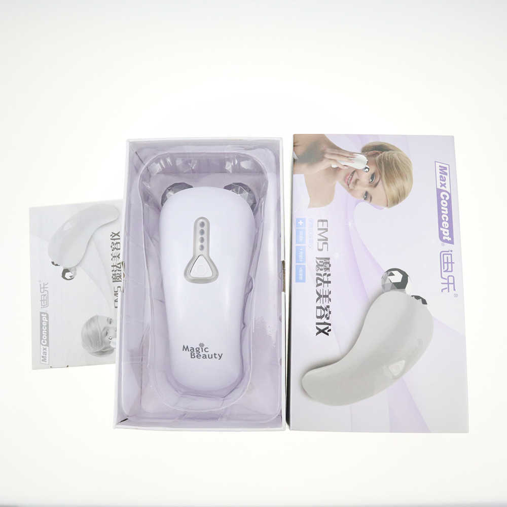 3D Electric Microcurrent Face Slimming Massage Roller Gouache Scraper for EMS Skin Care 210806