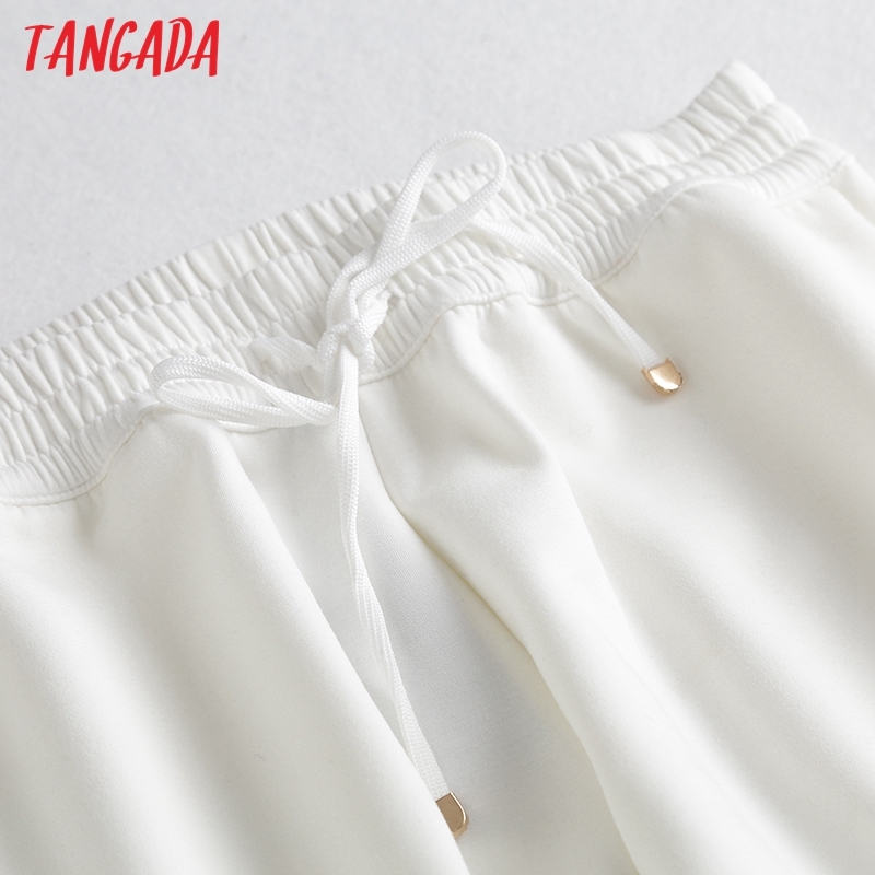 Fashion Woman White Women Cargo High Waist Pants Loose Trousers Joggers Female Sweatpants 6D89 210416