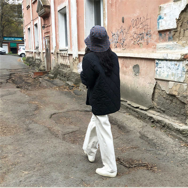 Loose Baseball Cotton-Padded Coat Bubble Solid Oversized Short Women Jacket Winter Autumn Female Puffer Jackets Parkas Mujer 211013