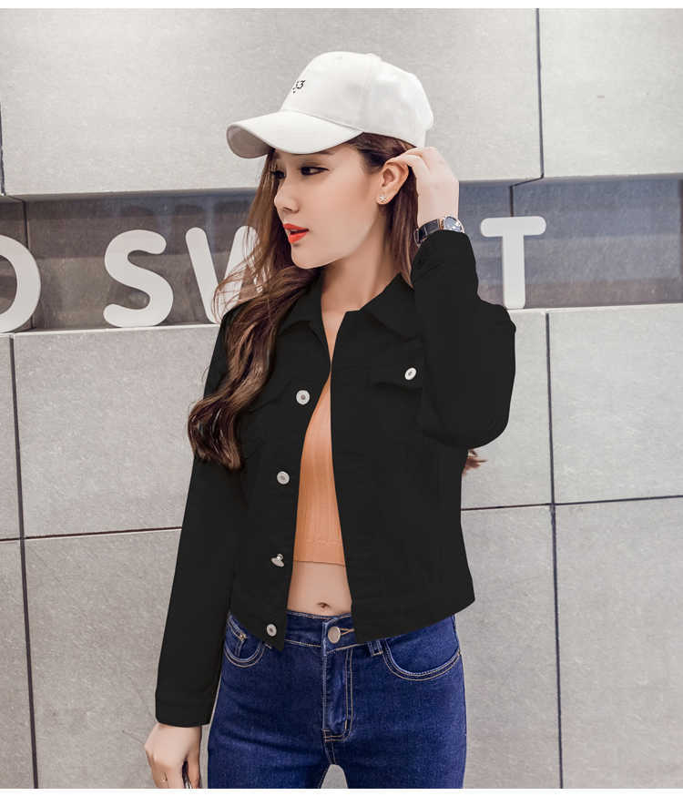 Neon Color Basic Jeans Jacket Women White Spring Woman Denim Womens Coats and Jackets Jean Slim Short Coat Jacket Feminina 210709