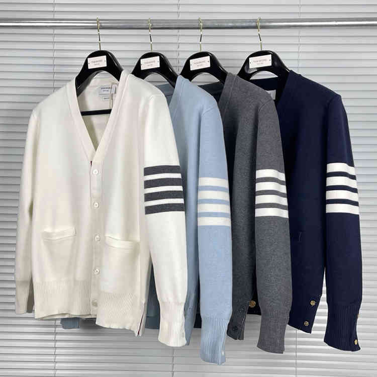Fashion Tb Thom Brand Sweaters Men Women Slim Fit V-neck Cardigans Clothing Striped Solid Cotton Autumn Winter Casual Coat, White;black
Fashion Tb Thom Brand Sweaters Men Women Slim Fit V-neck Cardigans Clothing Striped Solid Cotton Autumn Winter Casual Coat, White;black