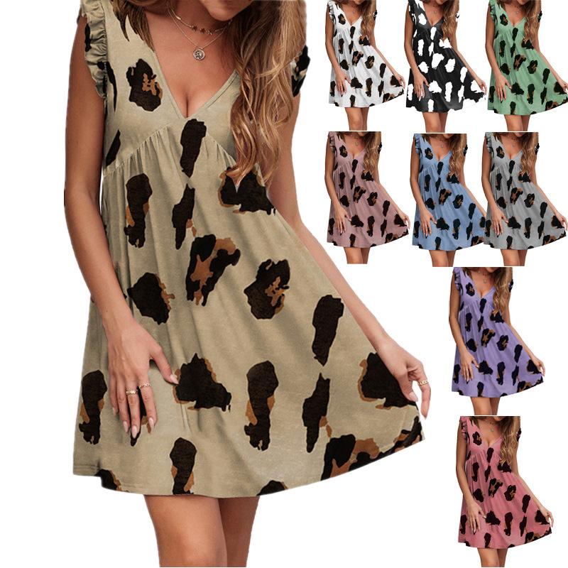 Casual Dresses Summer Leopard Dress 2021 Sexy V Neck Sleeveless Vintage Printed Loose Ruffle Plus Size Beach Holiday Vestido
Casual Dresses Summer Leopard Dress 2021 Sexy V Neck Sleeveless Vintage Printed Loose Ruffle Plus Size Beach Holiday Vestido