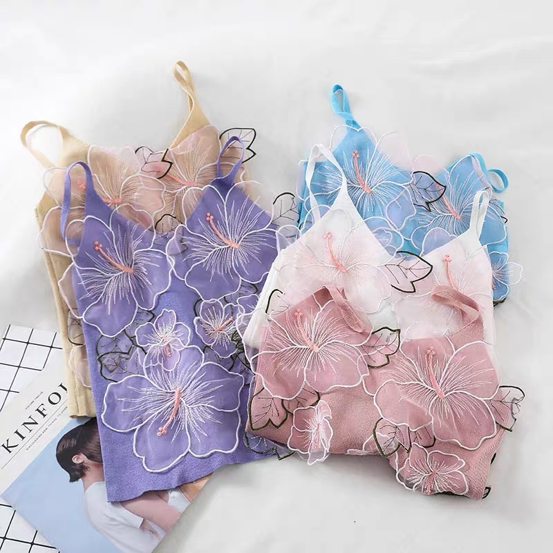 V-neck SlimTops Women Spring and Summer Nightclub Leaf Flower Appliques Sleeveless Streetwear Short Vest Sexy Top 210421